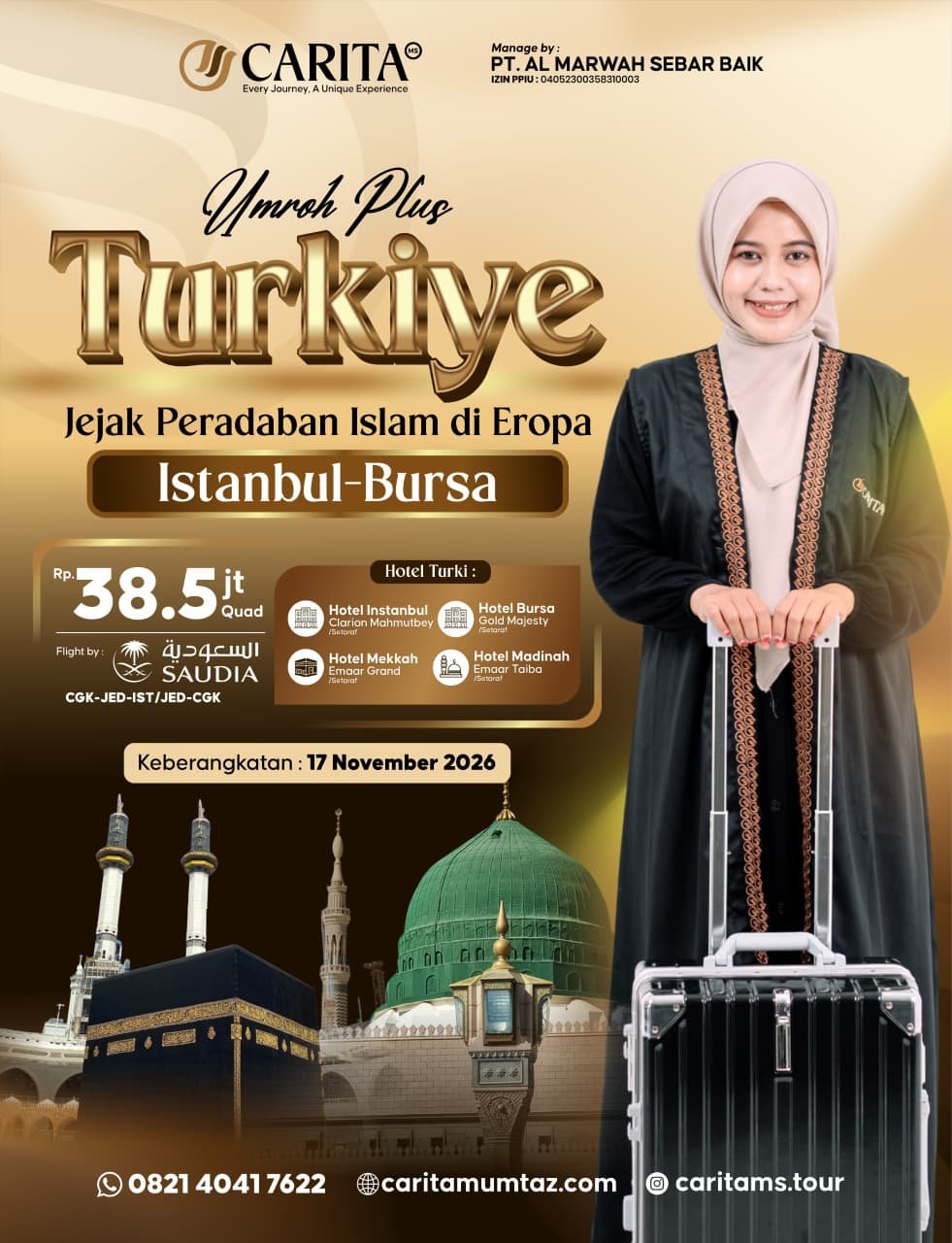 Paket Umroh Plus Turki Carita Jawa Timur